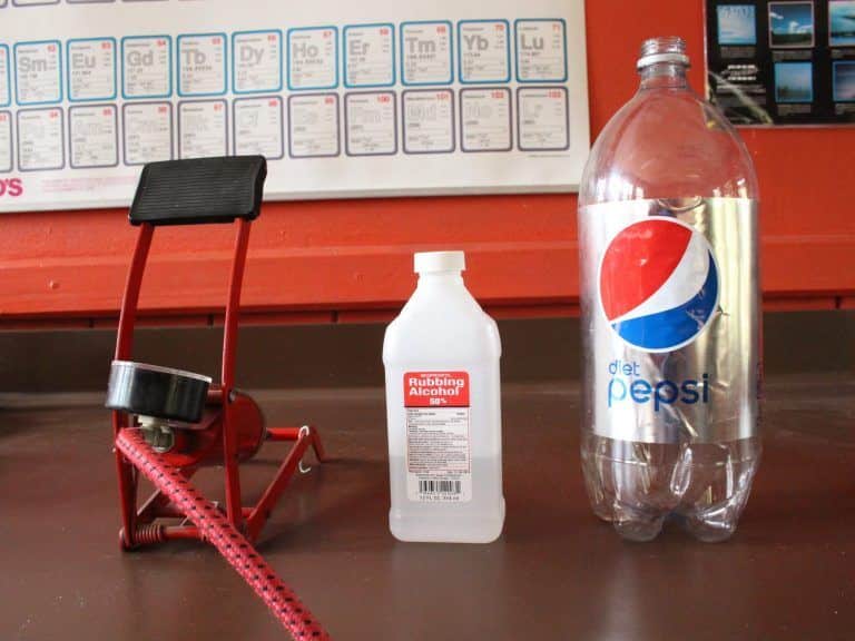 Cloud experiment materials: rubbing alcohol and a 2 liter bottle