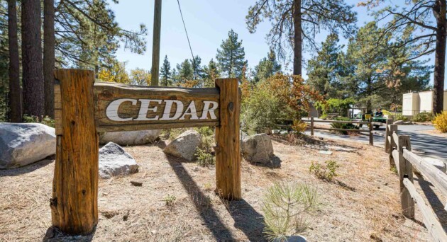 Cedar sign.