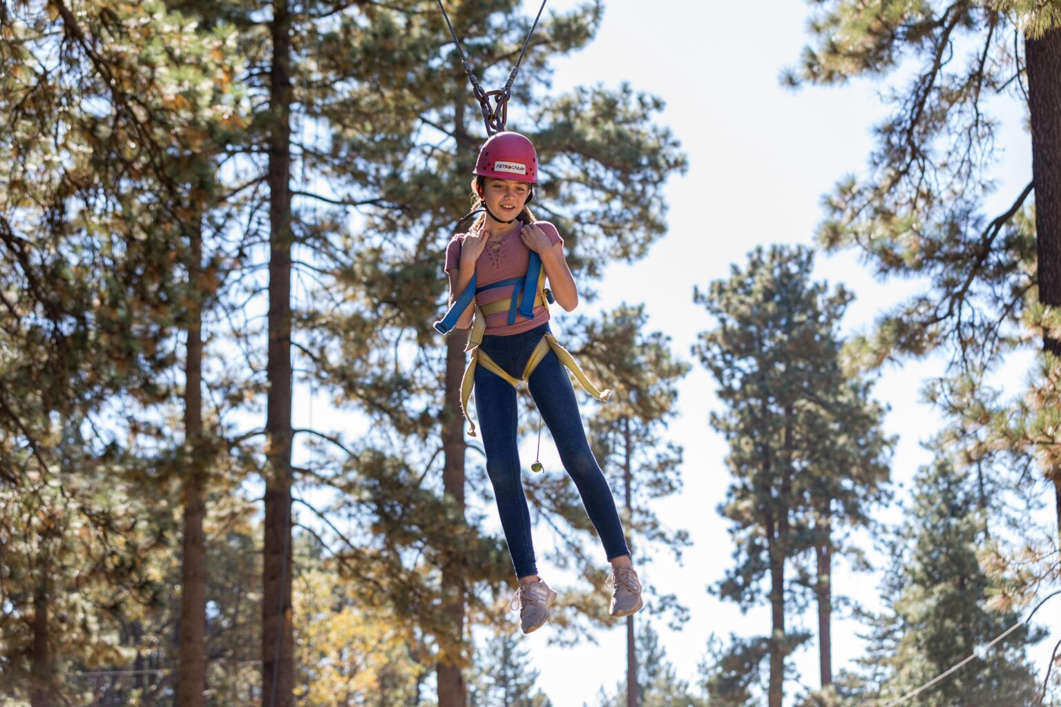 Girl on zipline.