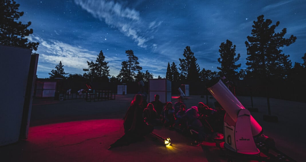 Telescope in the night sky.